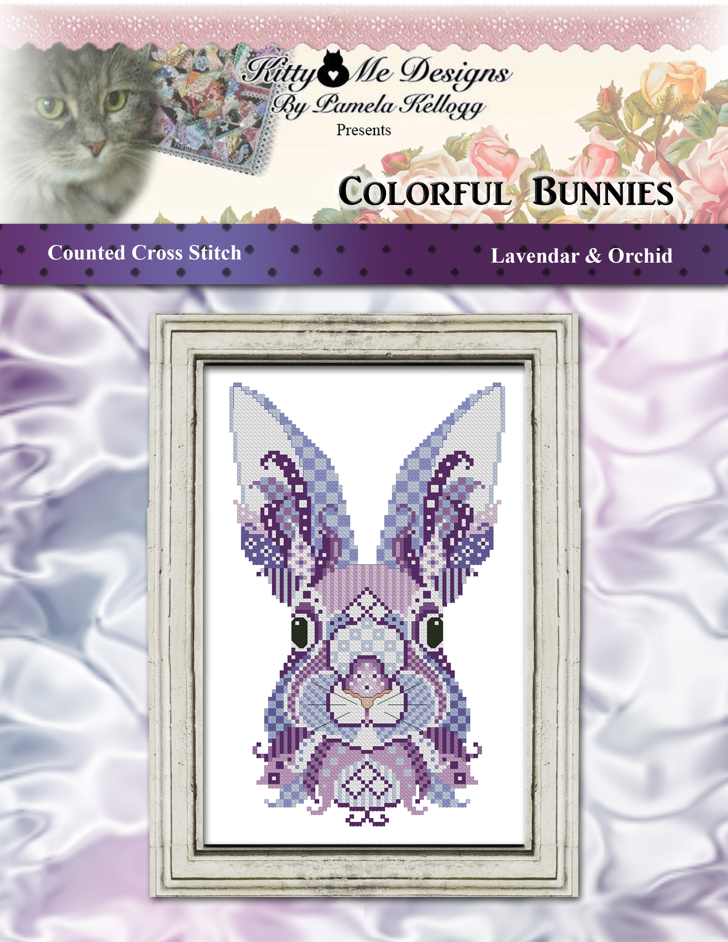 Colorful Bunnies - Lavender & Orchid - Cross Stitch Pattern