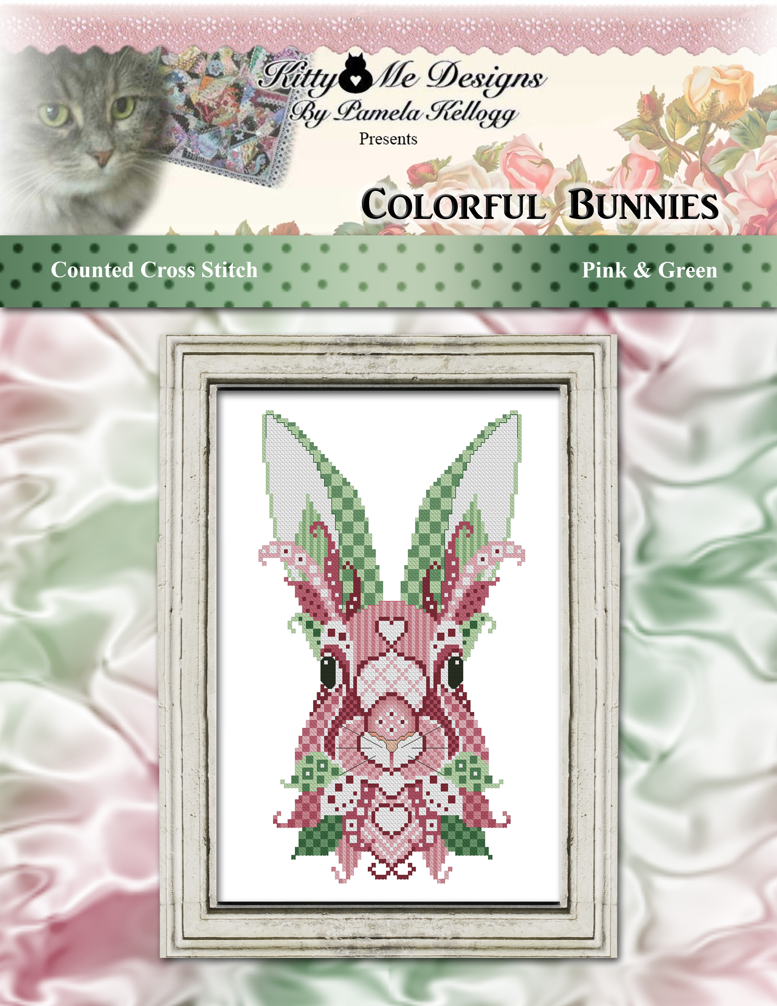 Colorful Bunnies - Pink & Green - Cross Stitch Pattern