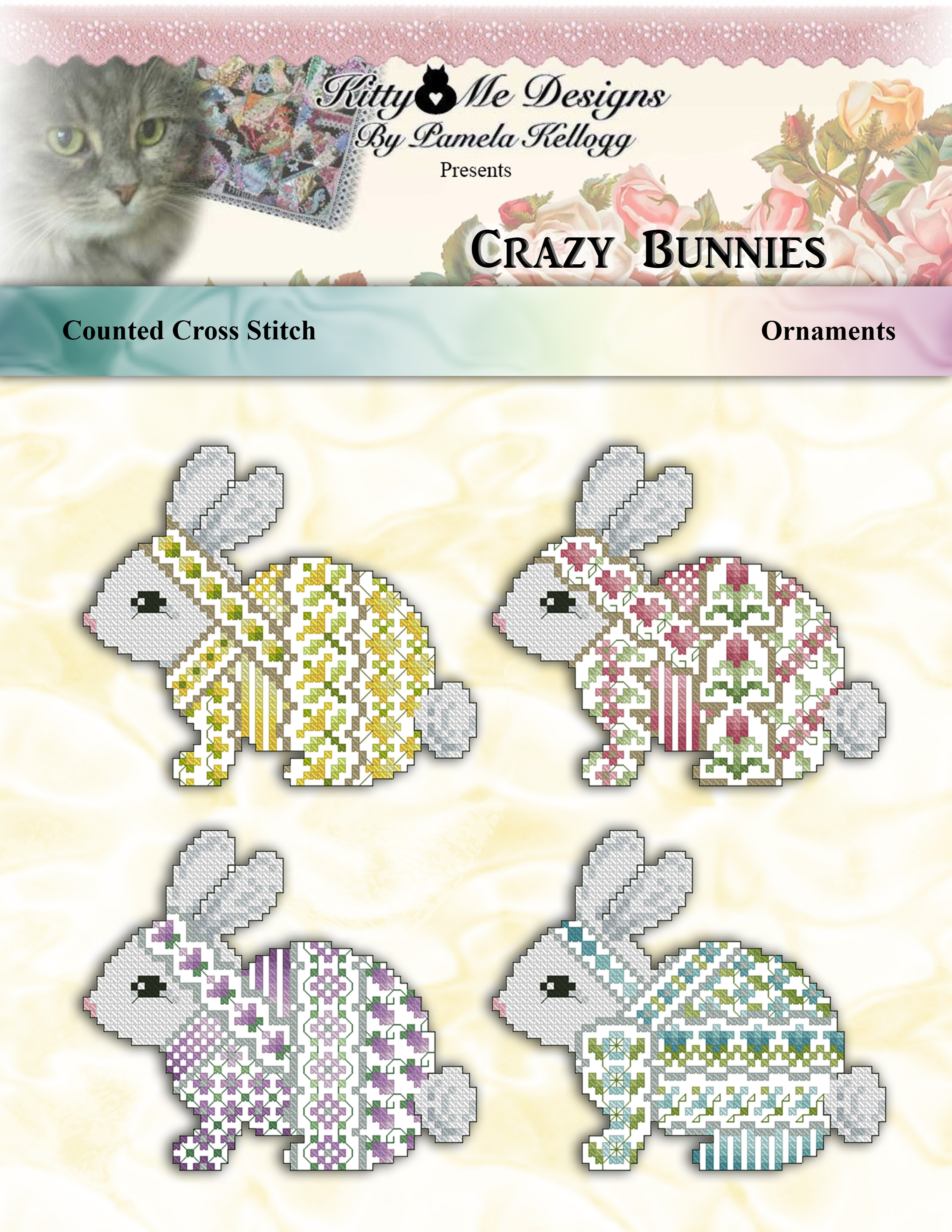 Crazy Bunnies Ornaments - Cross Stitch Pattern