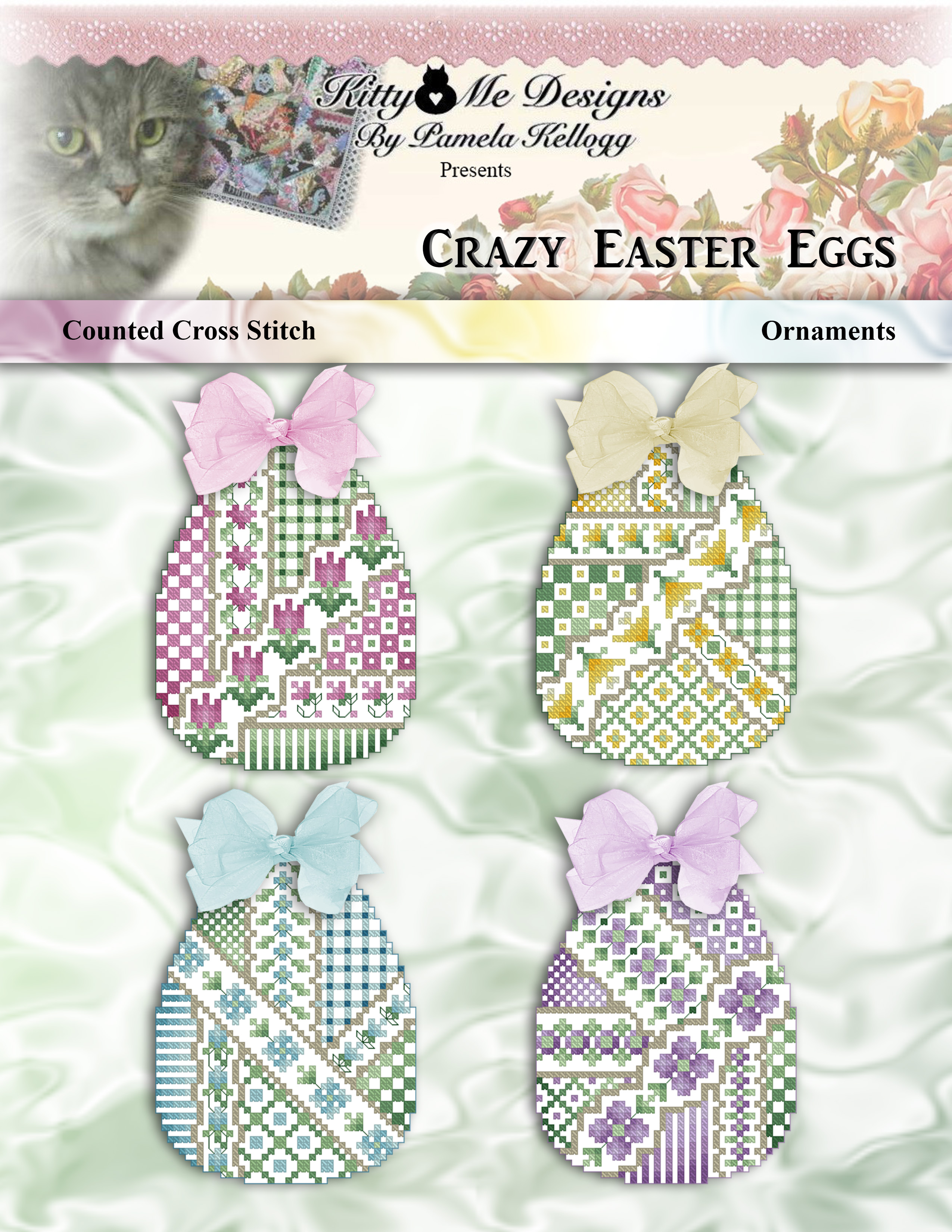 Crazy Easter Eggs Ornaments - Cross Stitch Pattern