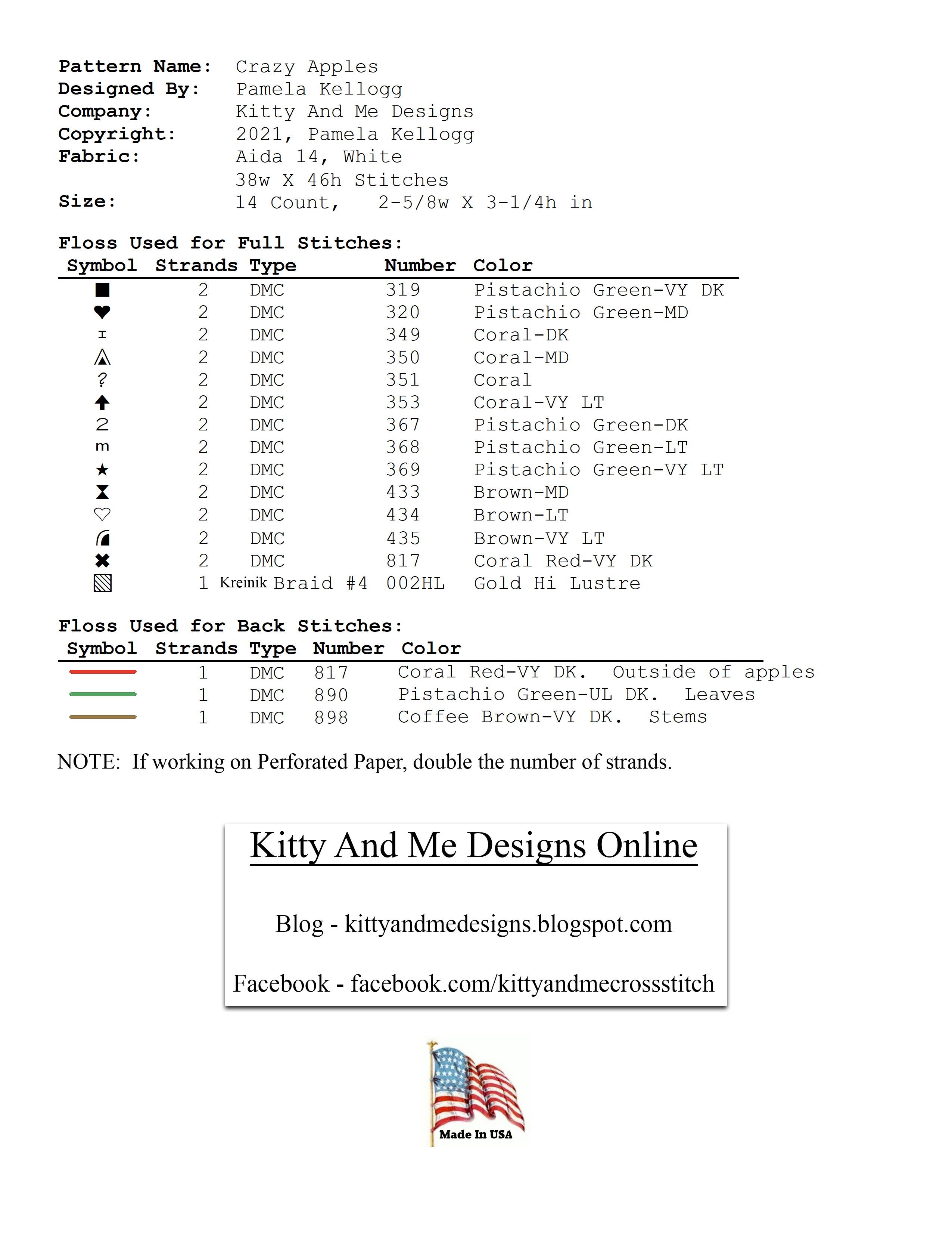 Crazy Apples - Cross Stitch Pattern