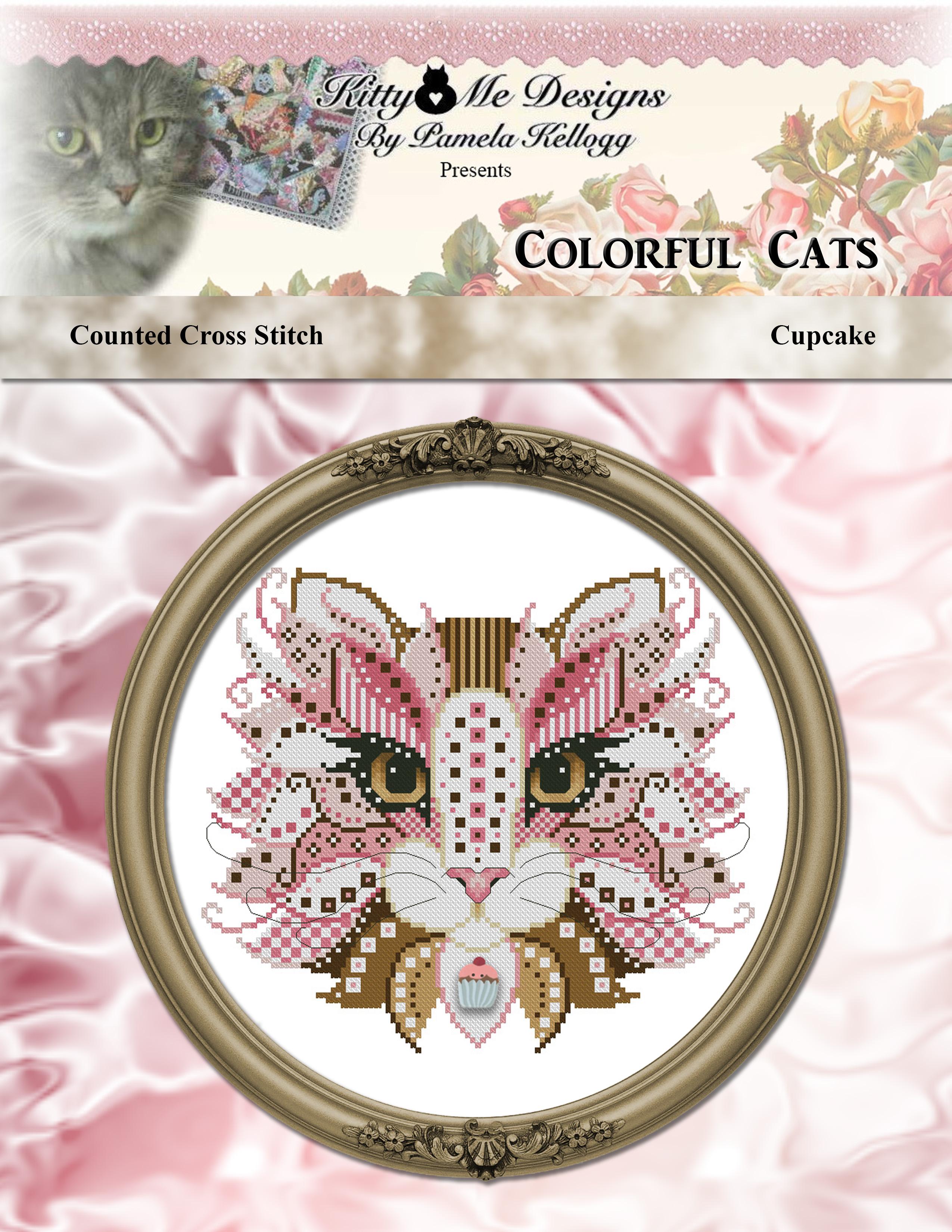 Colorful Cats - Cupcake - Cross Stitch Pattern
