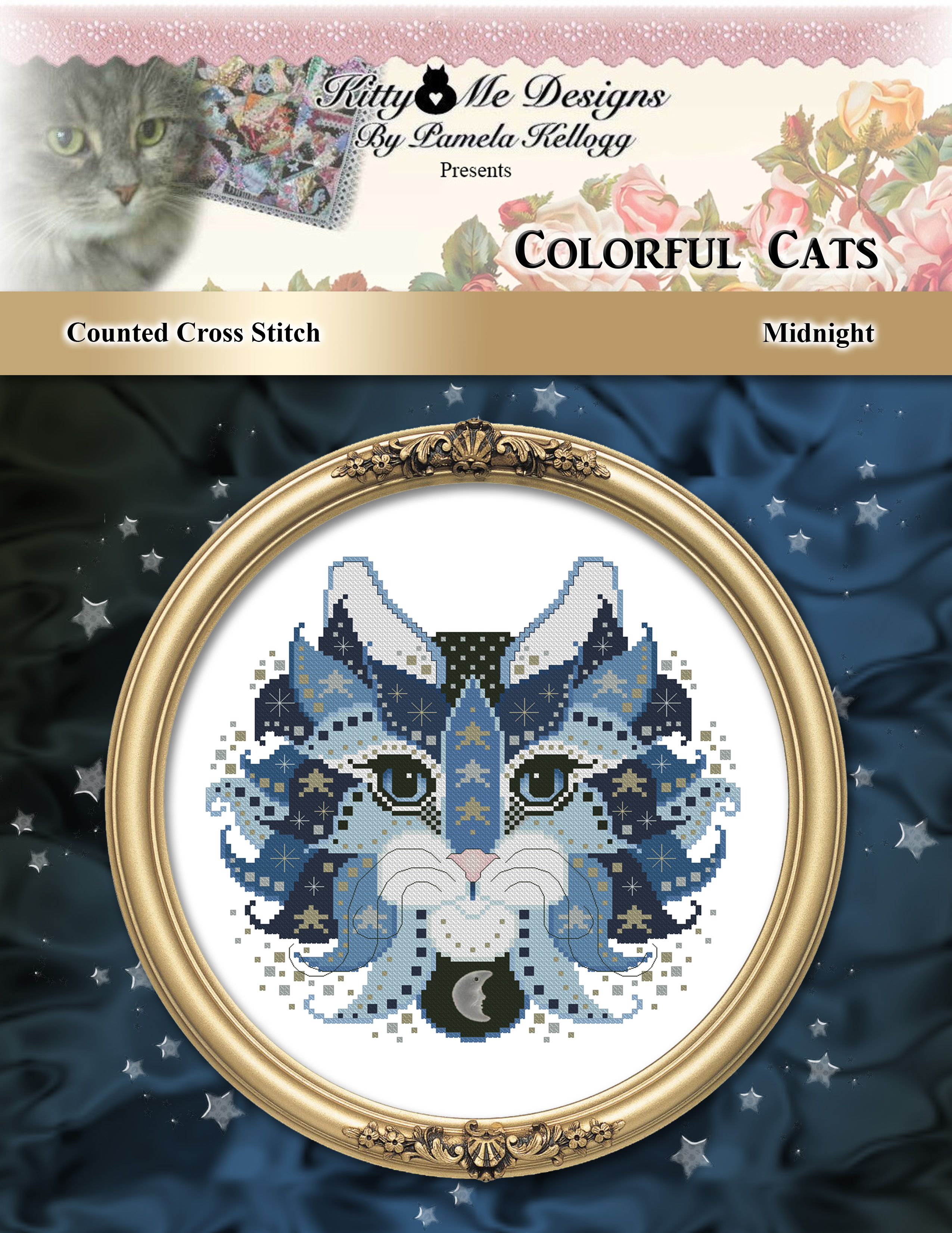 Colorful Cats - Midnight - Cross Stitch Pattern