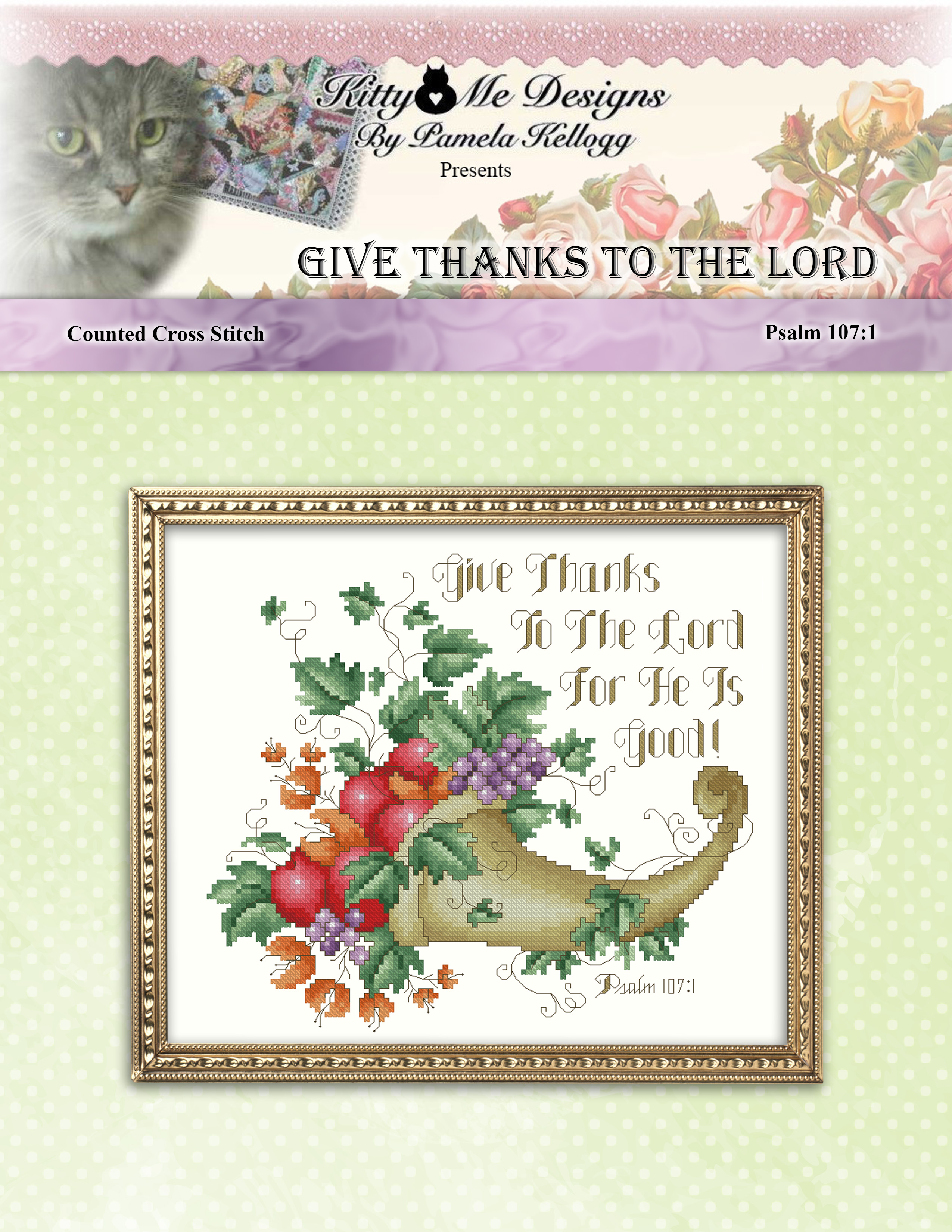 Give Thanks to the Lord - Cross Stitch Pattern