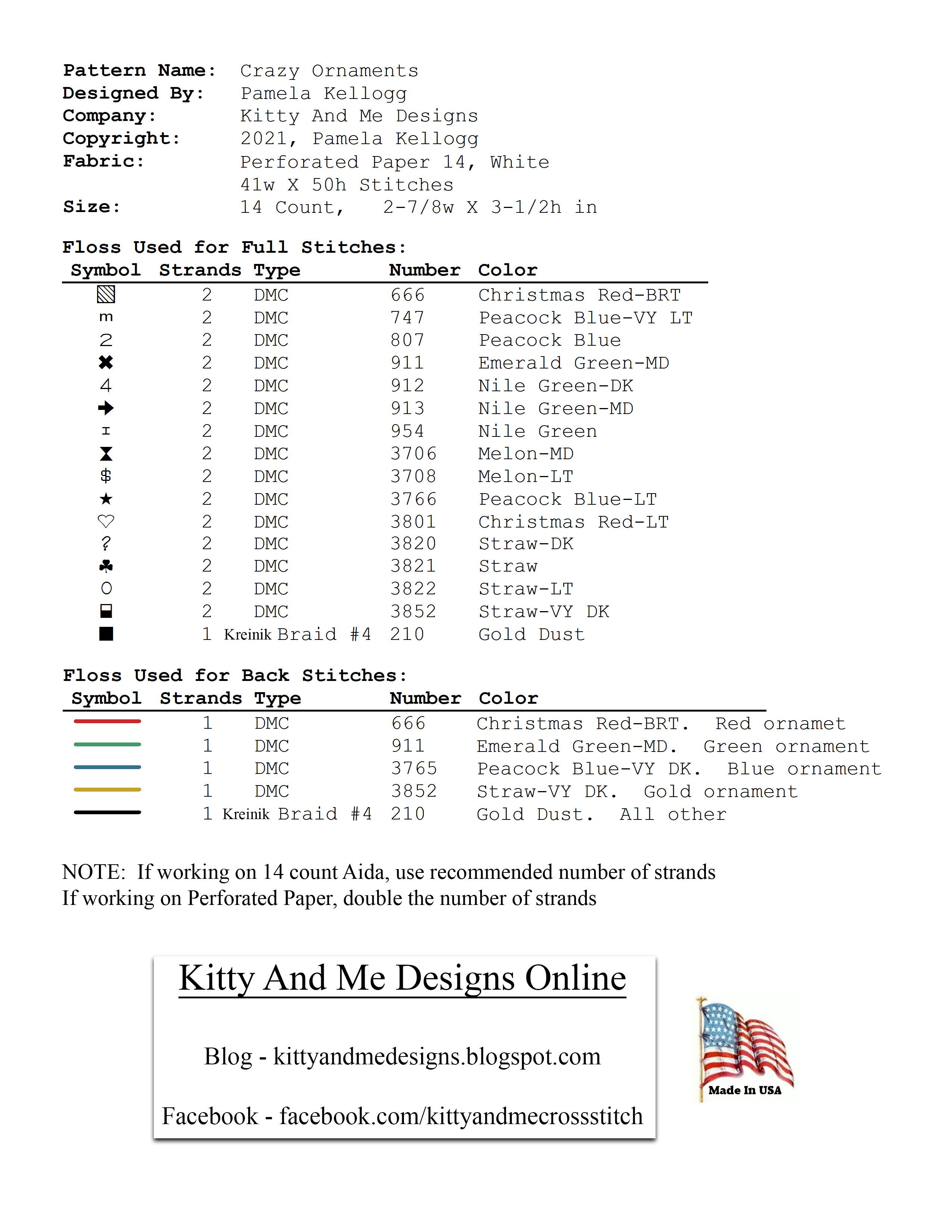 Crazy Ornaments - Christmas Cross Stitch Pattern