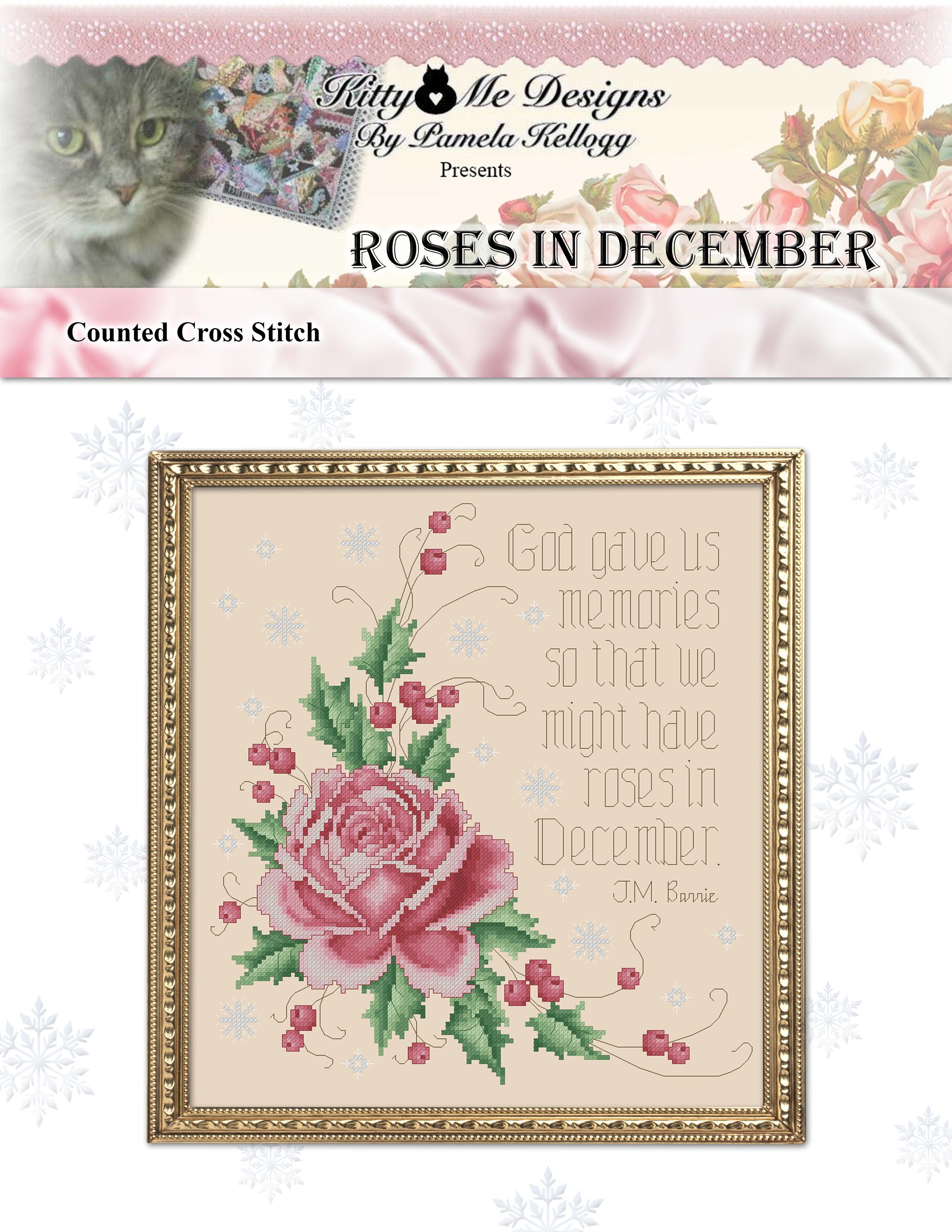 Roses In December - Cross Stitch Pattern