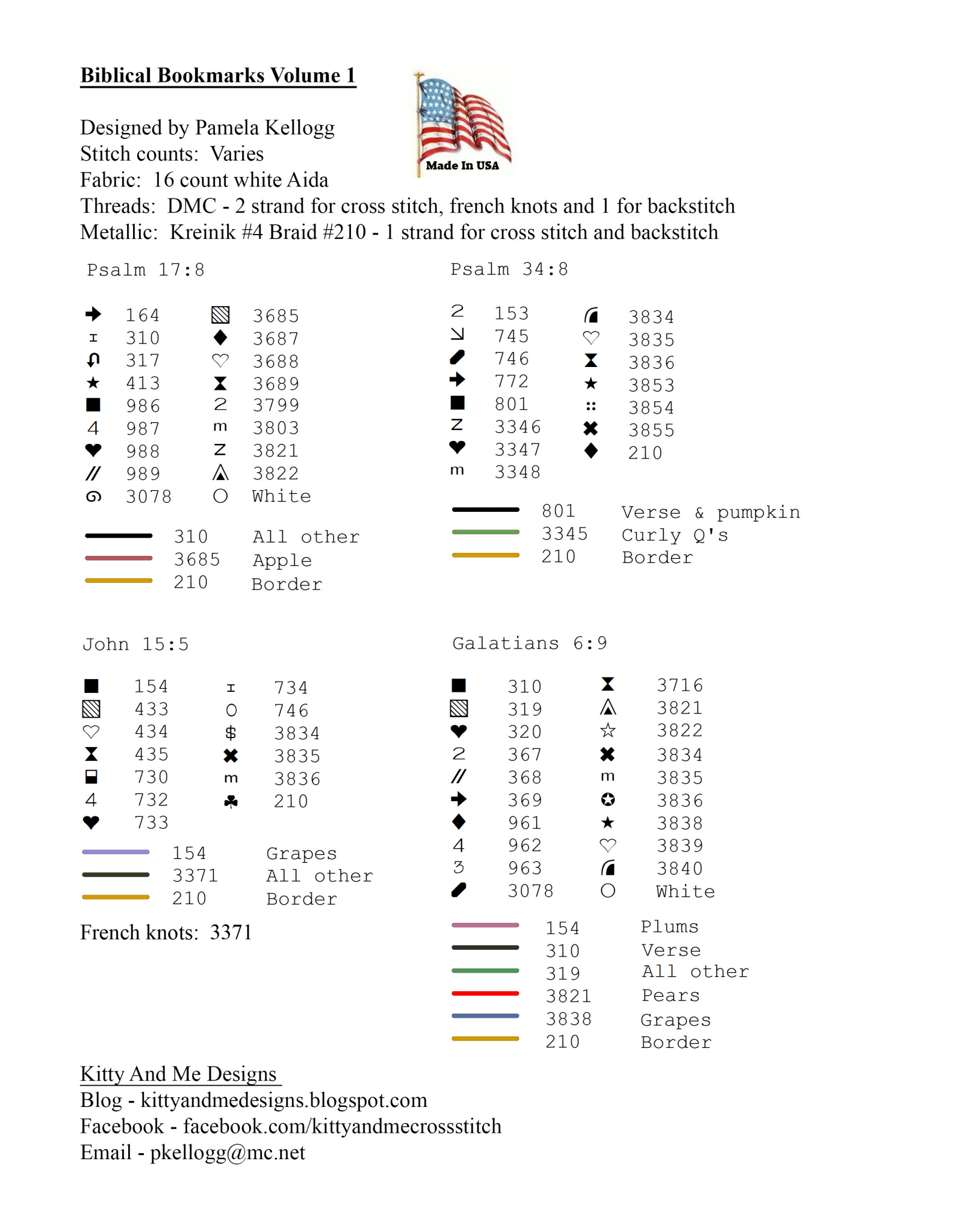 Bible Bookmarks - Volume 1 - Cross Stitch Pattern