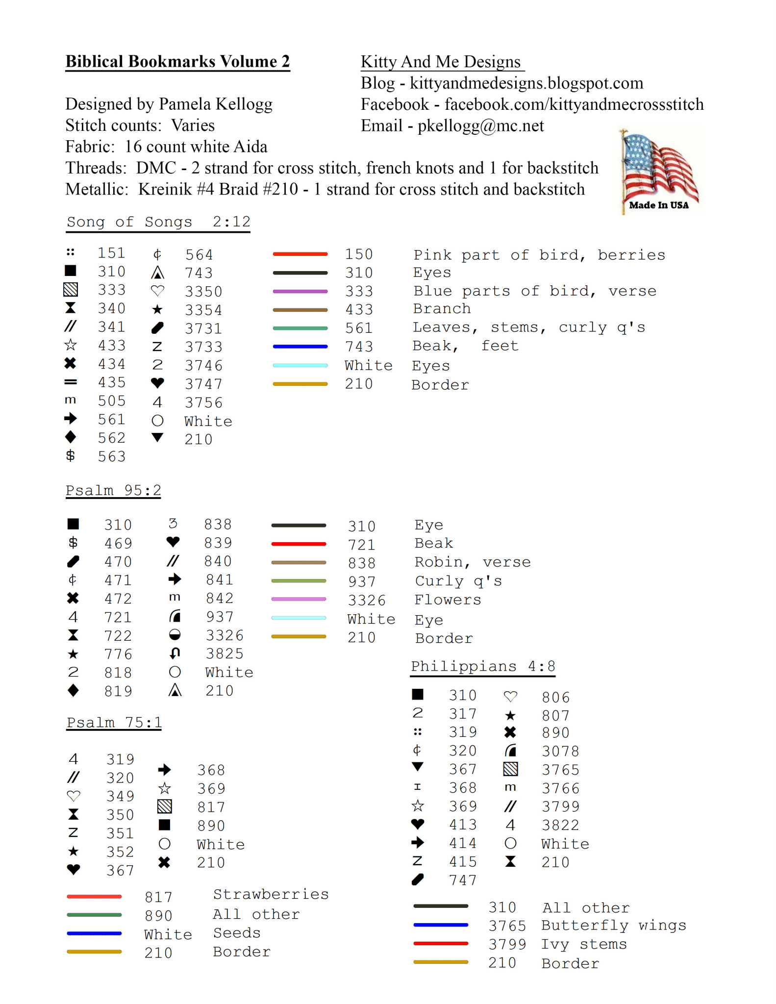 Bible Bookmarks - Volume 2 - Cross Stitch Pattern