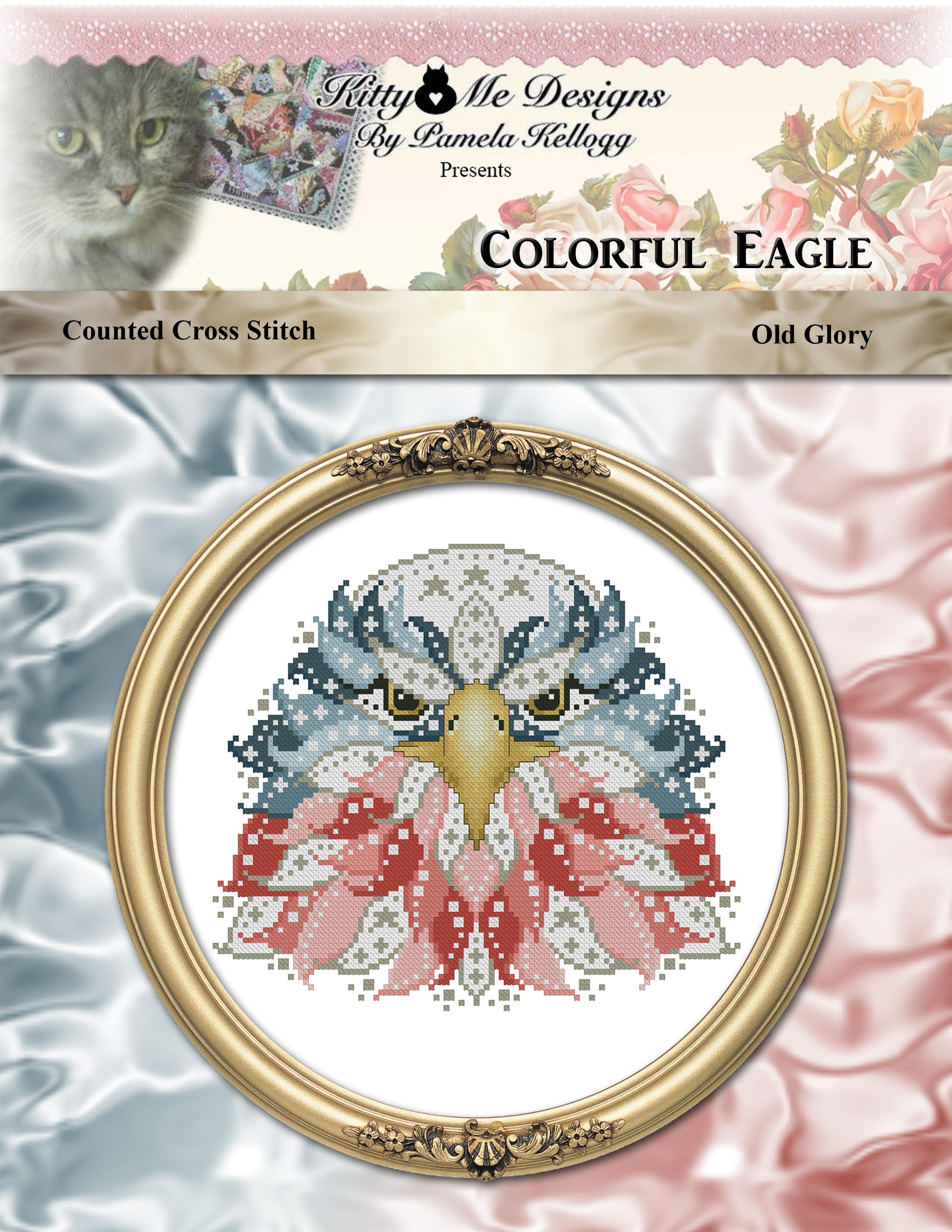 Colorful Eagle - Old Glory - Cross Stitch Pattern
