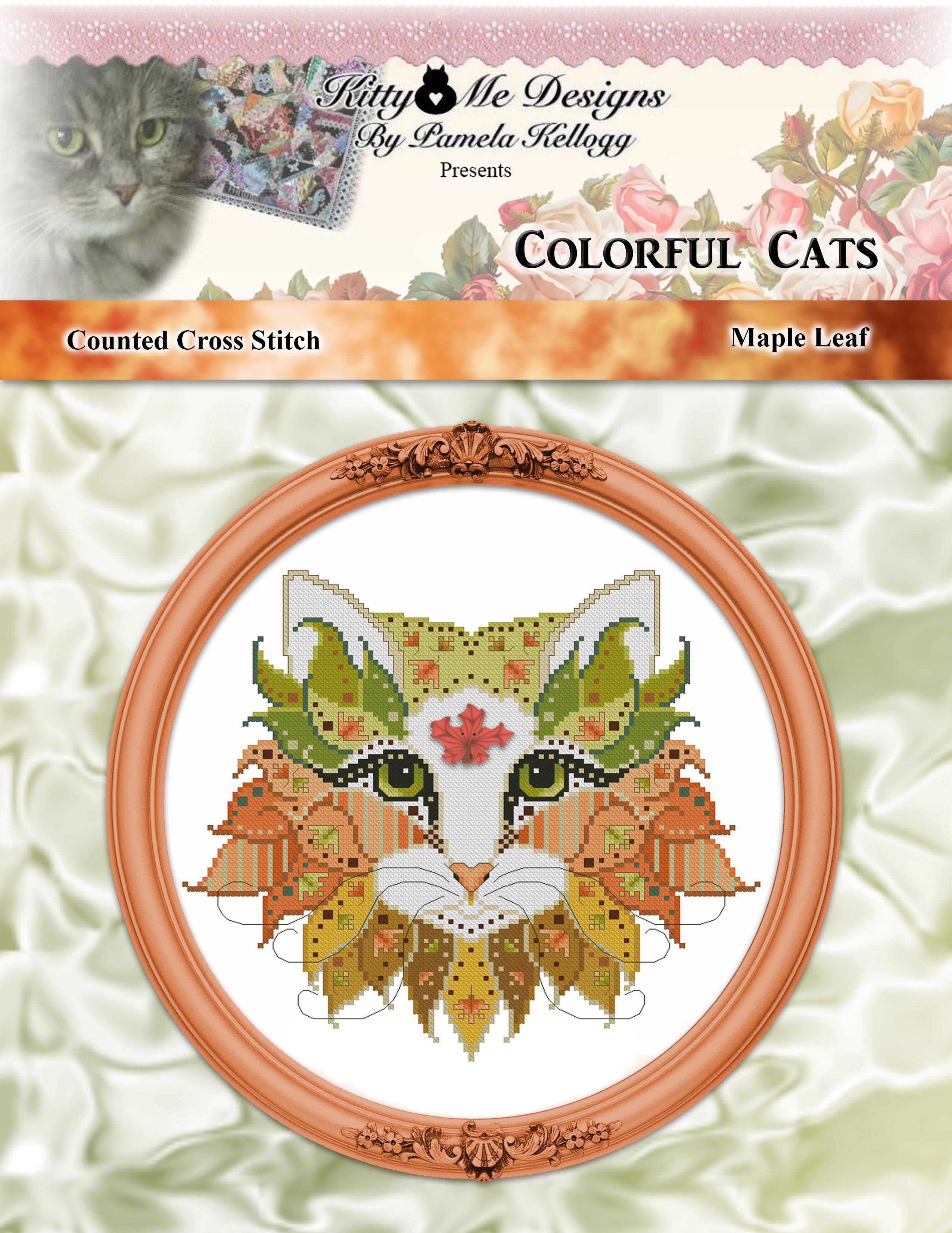 Colorful Cats - Maple Leaf - Cross Stitch Pattern