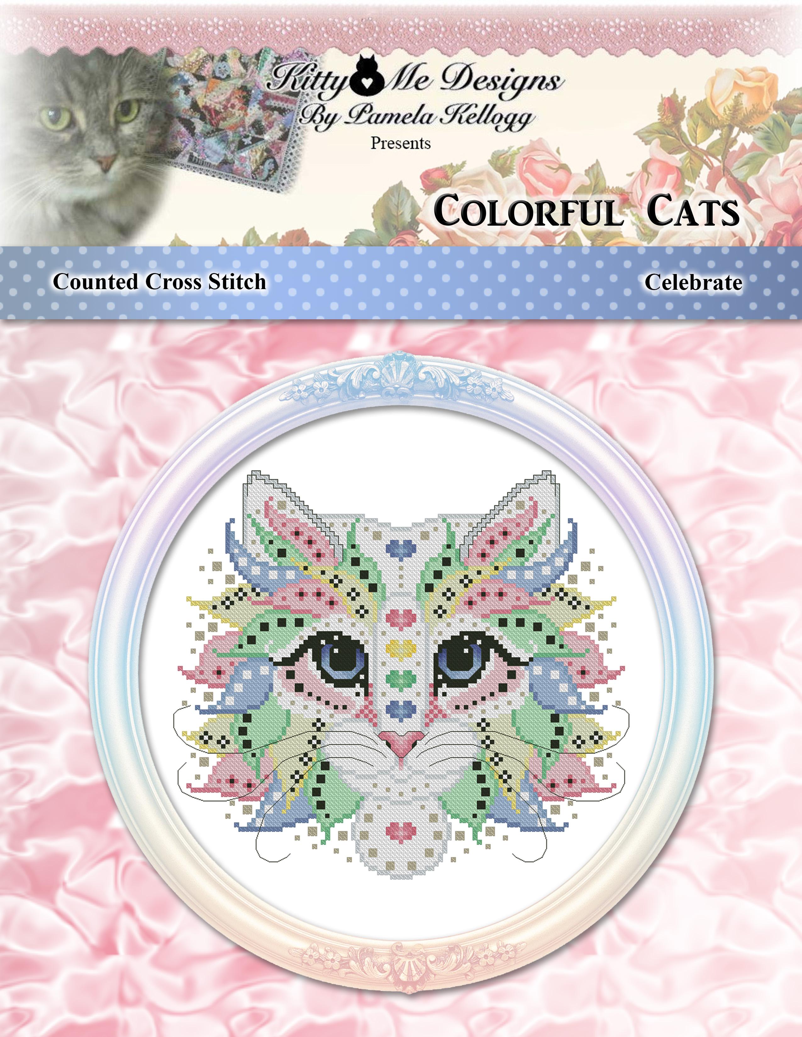 Colorful Cats - Celebrate - Cross Stitch Pattern