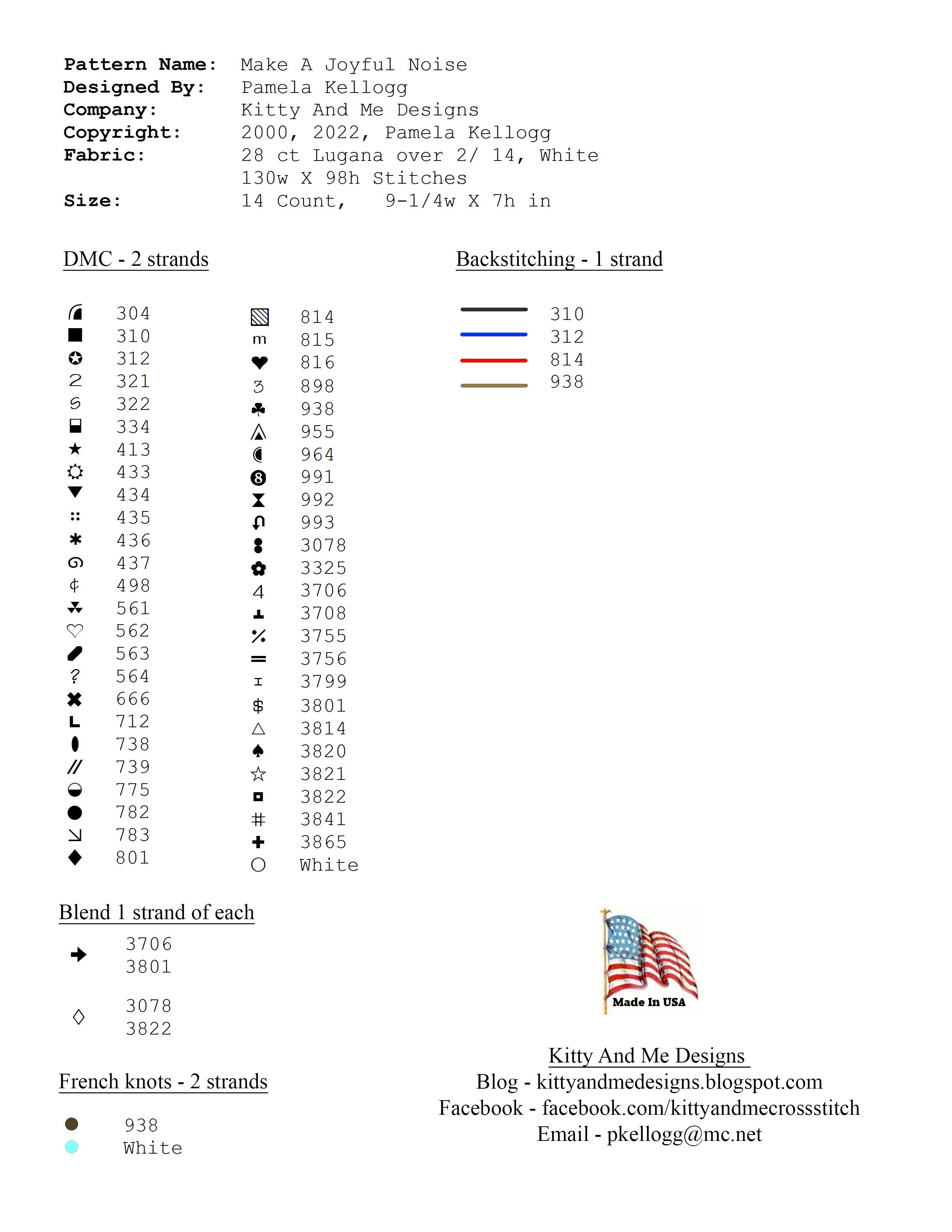 Make a Joyful Noise - Christian Cross Stitch Pattern