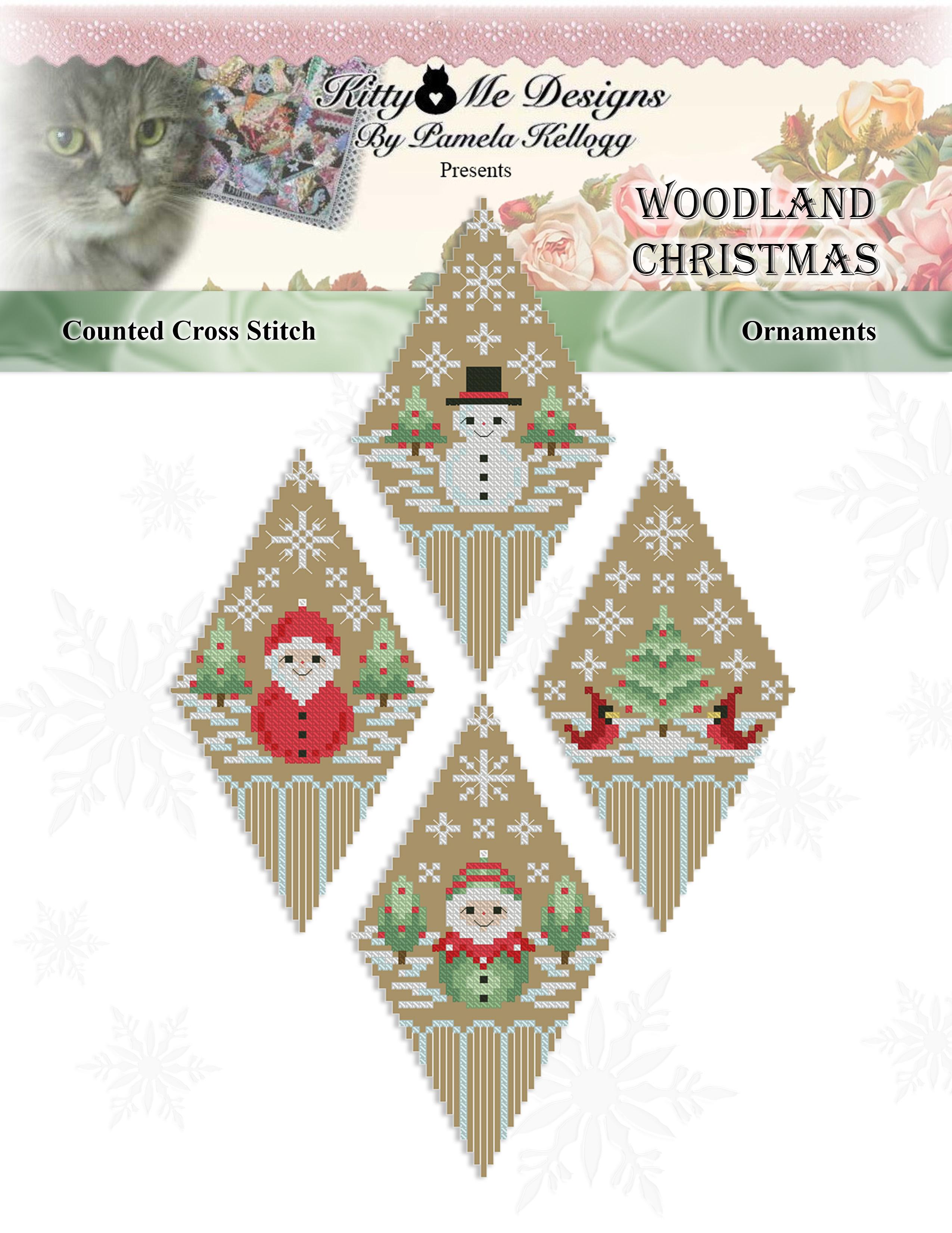 Woodland Christmas Ornaments - Cross Stitch Pattern