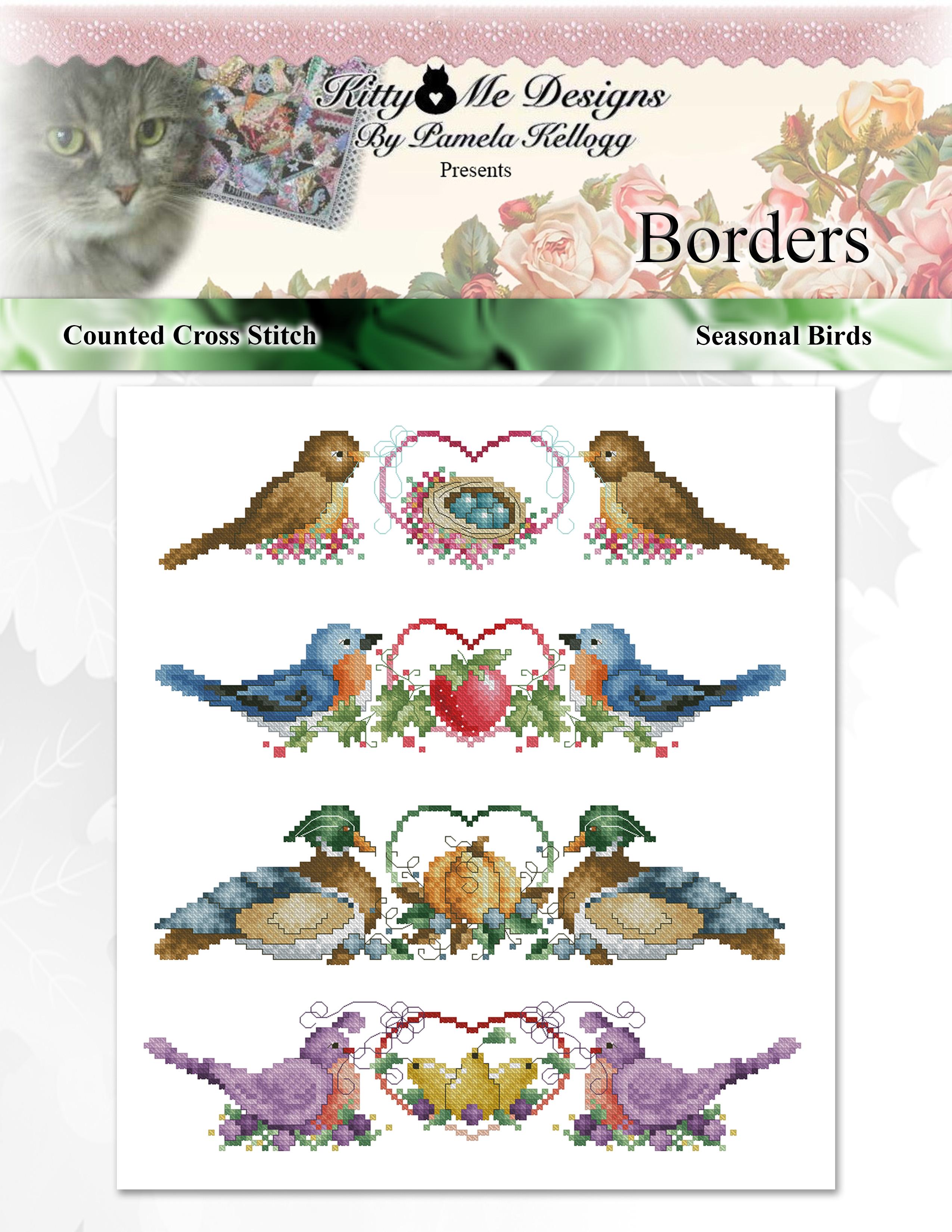 Borders Seasonal Birds - Cross Stitch Pattern