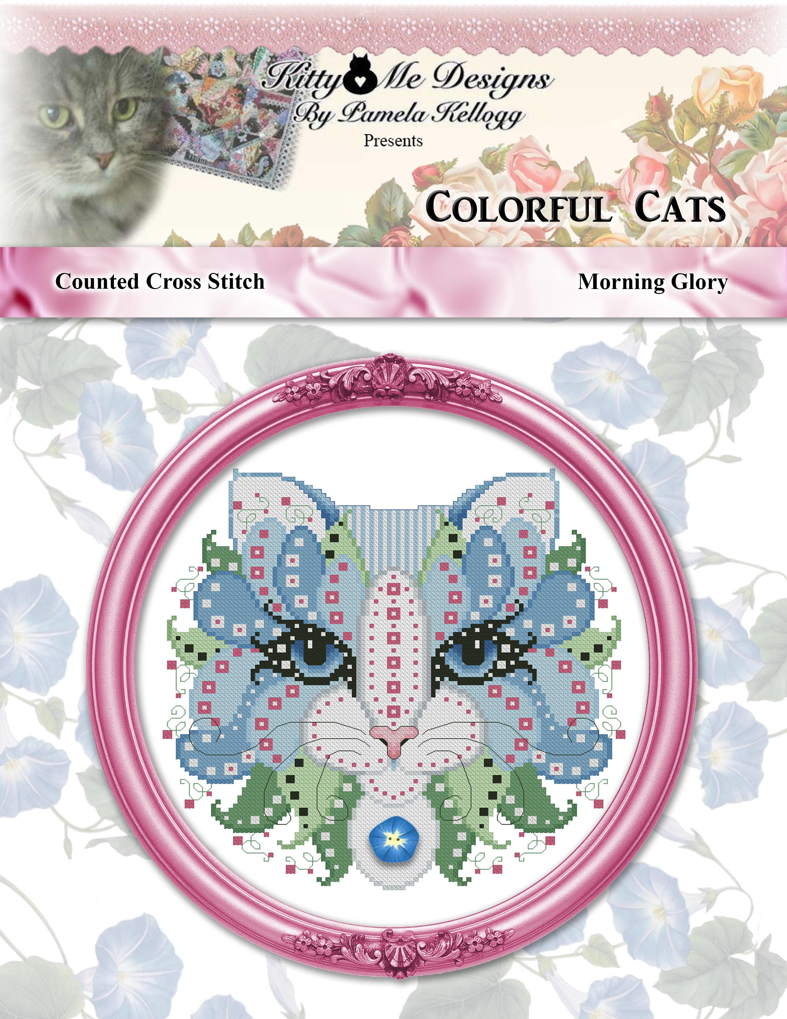 Colorful Cats - Morning Glory - Cross Stitch Pattern