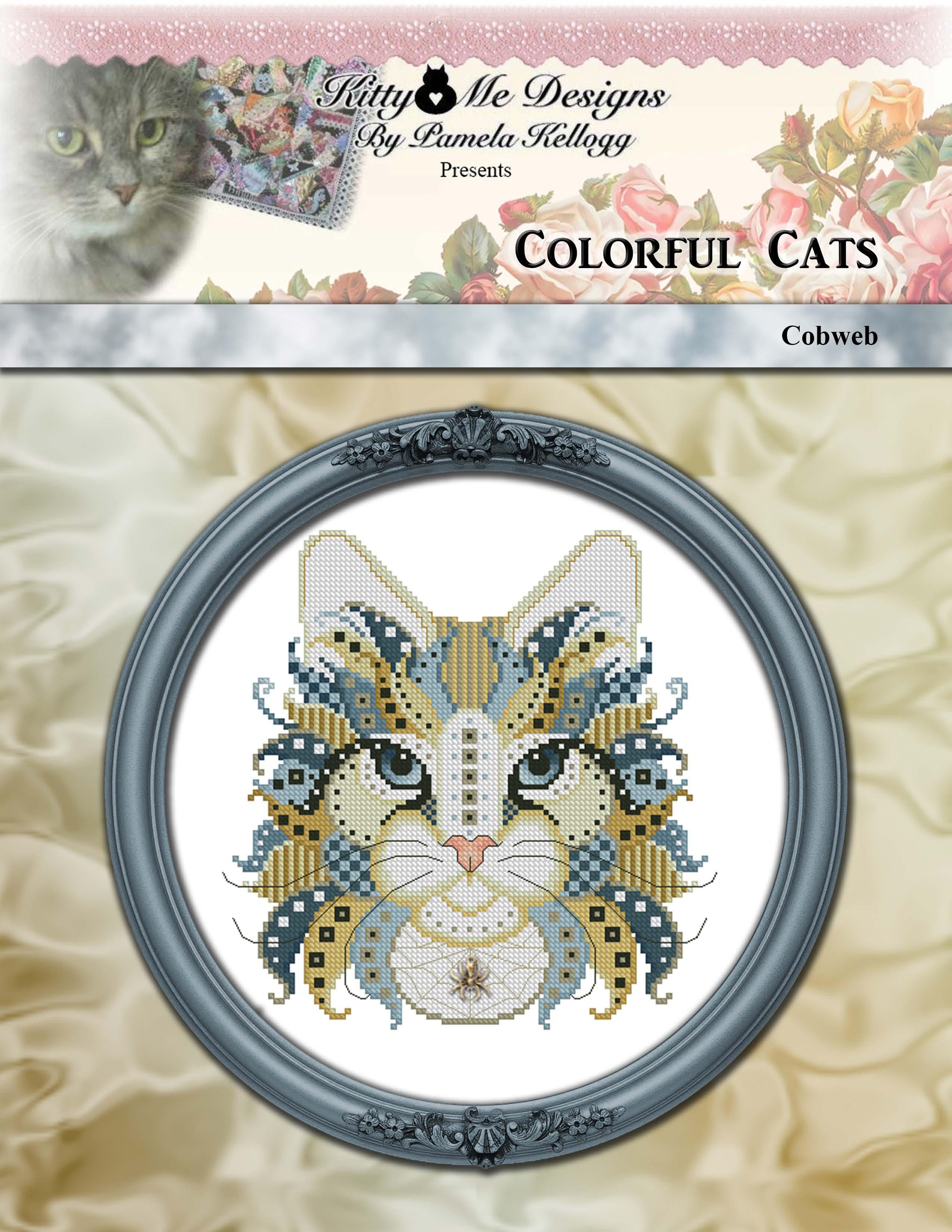 Colorful Cats - Cobweb - Cross Stitch Pattern