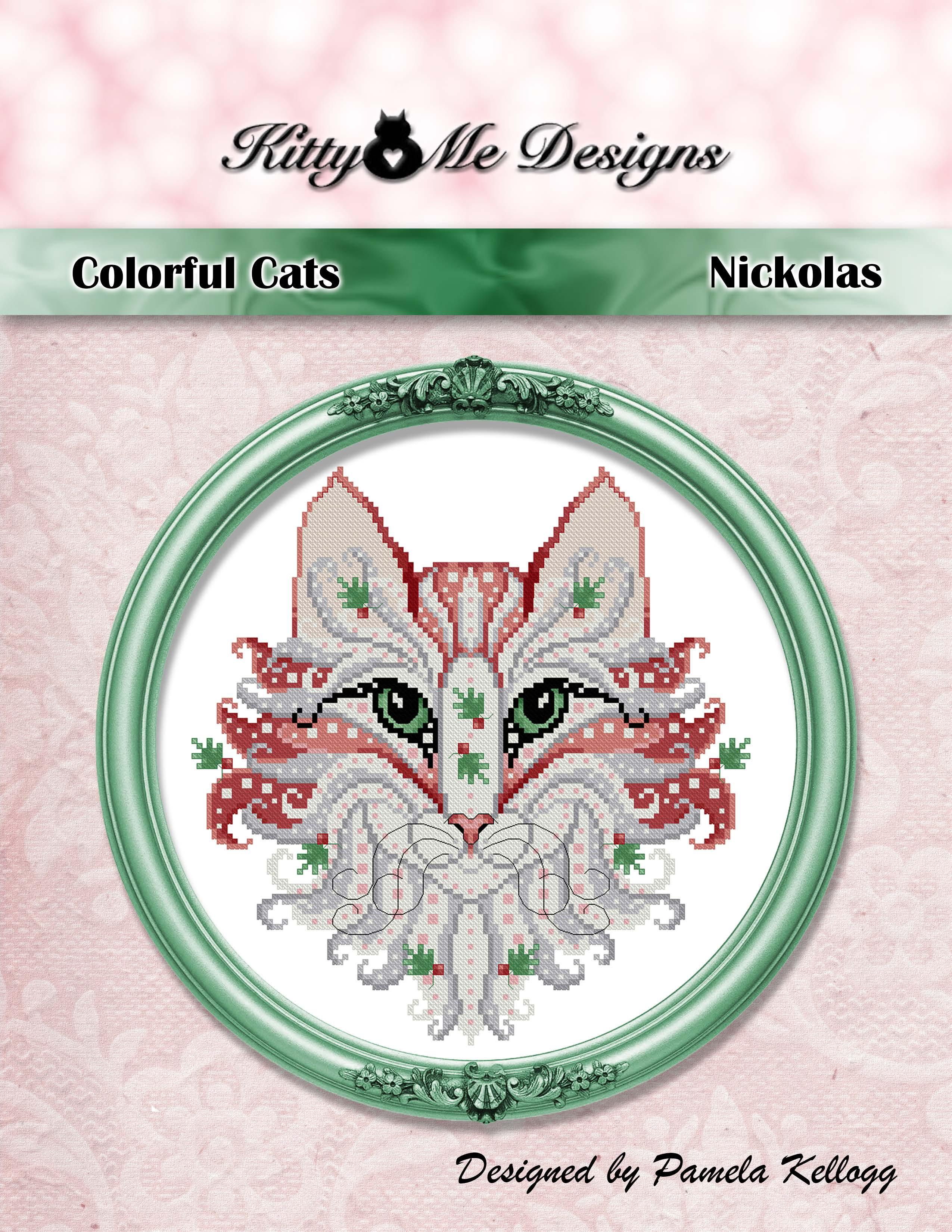 Colorful Cats - Nickolas - Christmas Cross Stitch Pattern