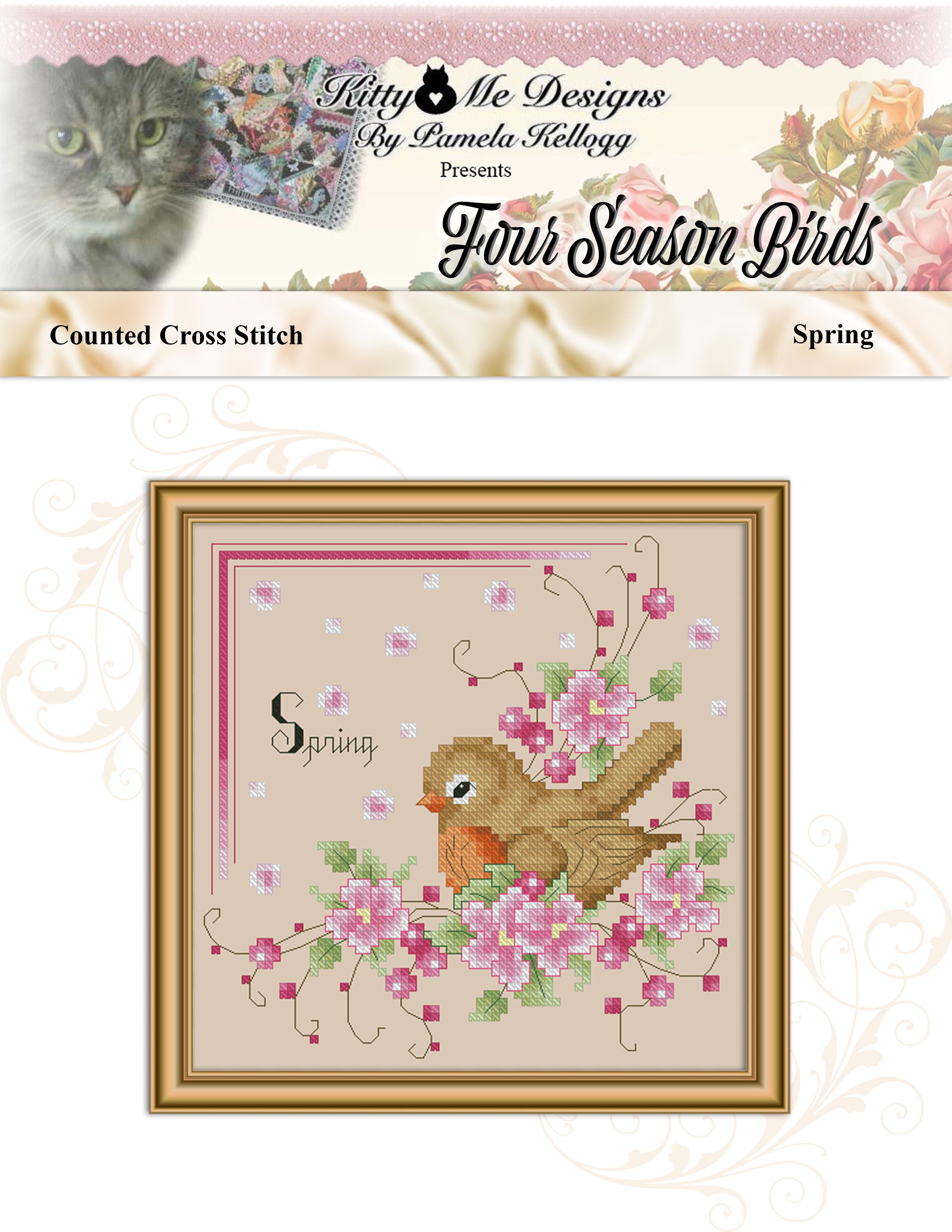 Four Seasons Birds - Spring - Cross Stitch Pattern