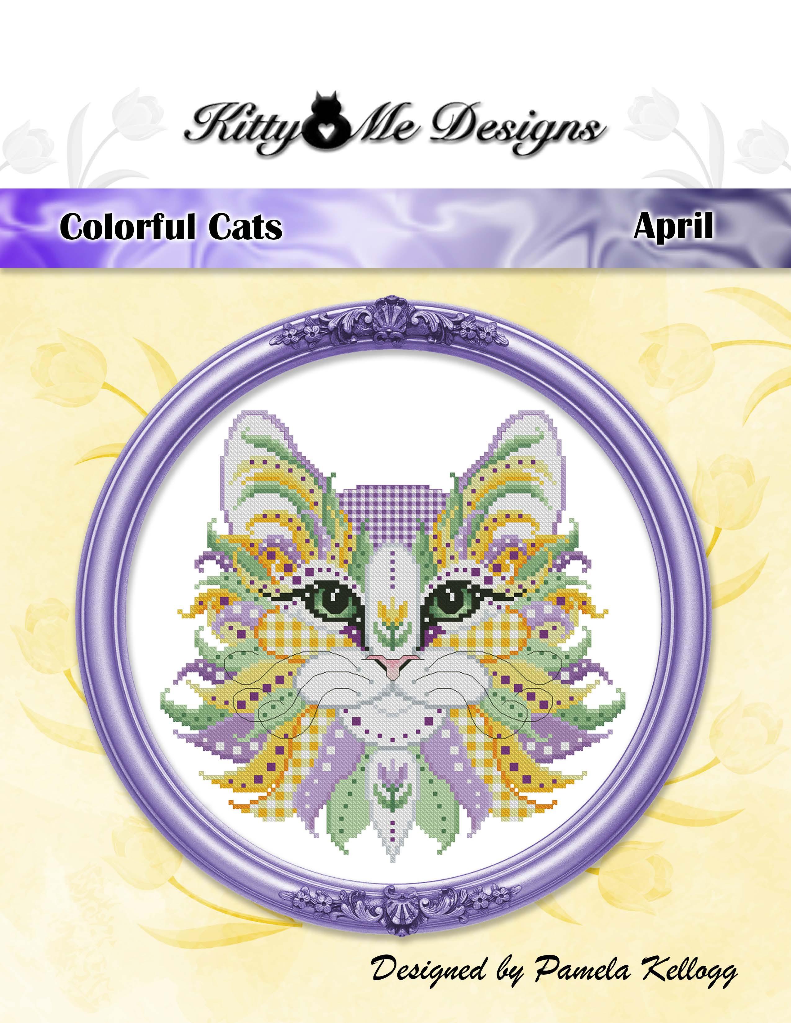 Colorful Cats - April - Easter Cross Stitch Pattern