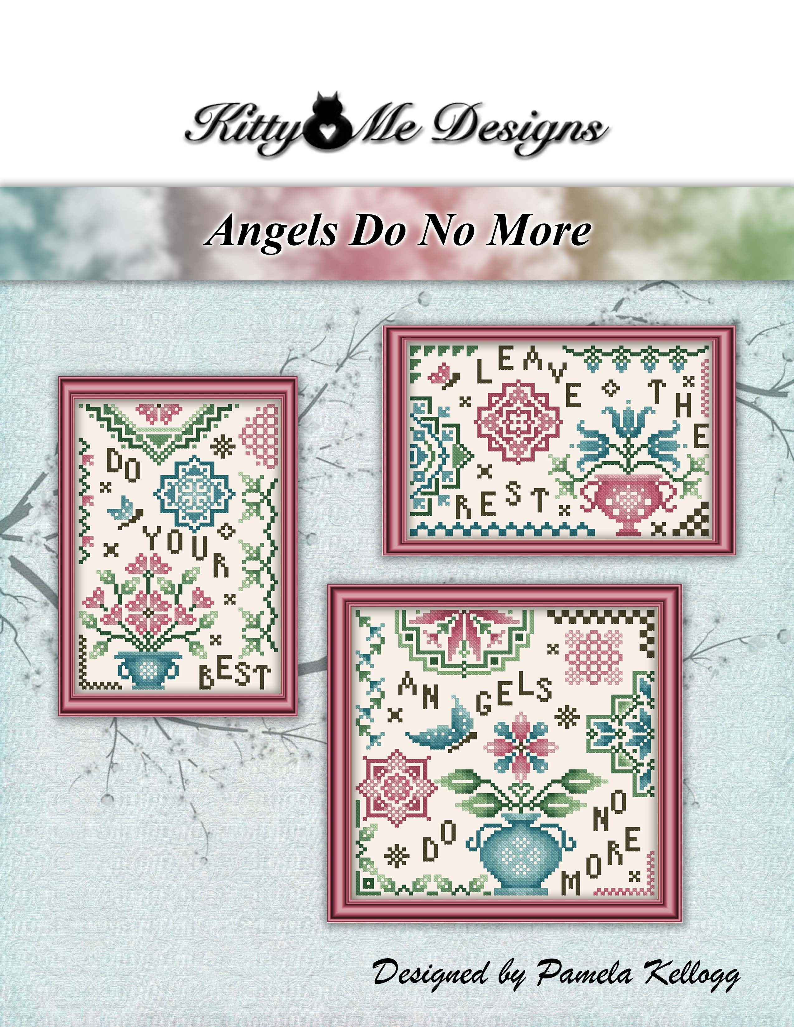 Angels Do No More -  Christian Cross Stitch Pattern, zoomed in. Select this picture to zoom back out.