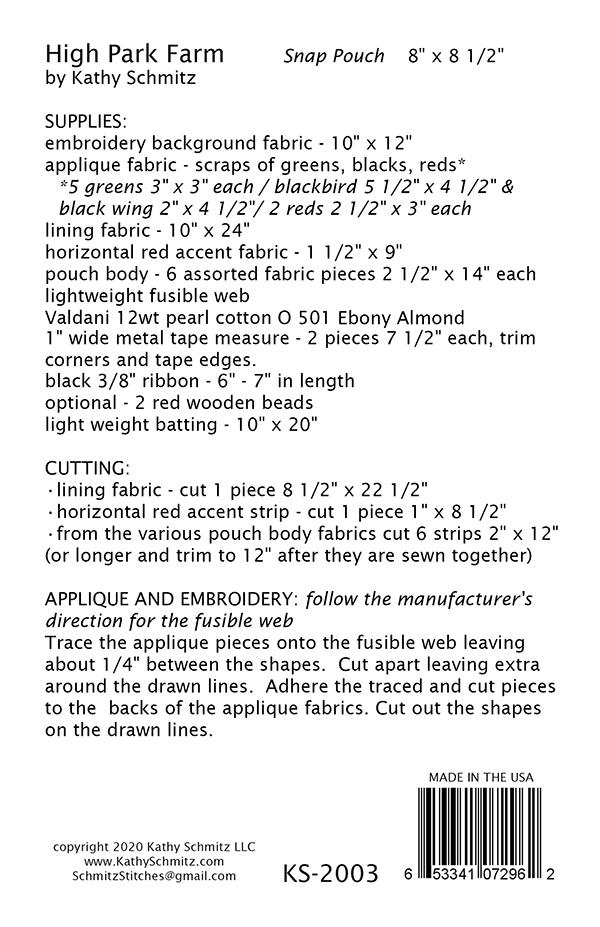 High Park Farm - Sewing Pattern