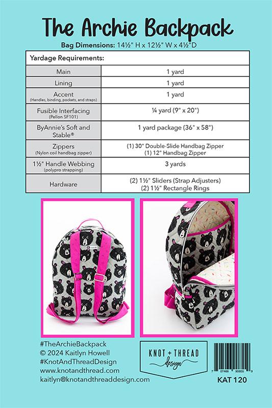 The Archie Backpack - Sewing Pattern