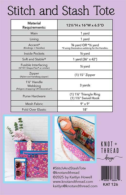 Stitch and Stash Tote - Sewing Pattern