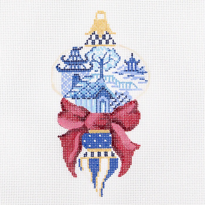 Chinoiserie Double Ball - Christmas Needlepoint Canvas