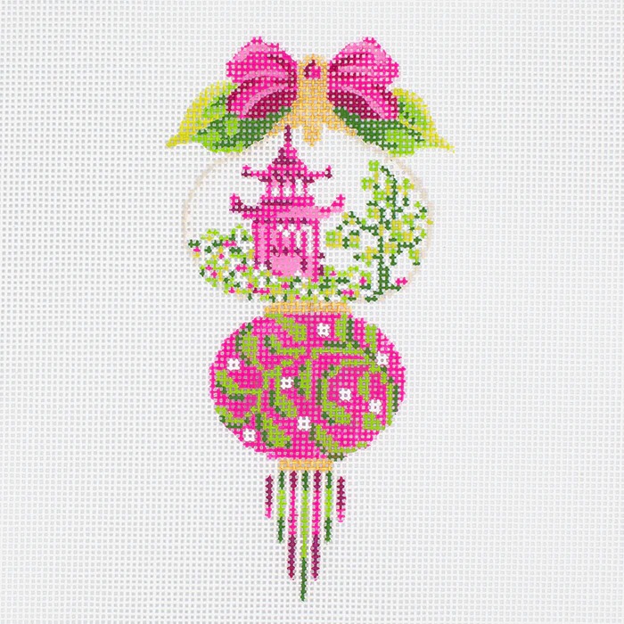 Pink & Green Triple Onion - Christmas Needlepoint Canvas
