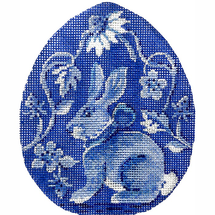 Strawberry Patch Bunny Egg - Easter Needlepoint Canvas