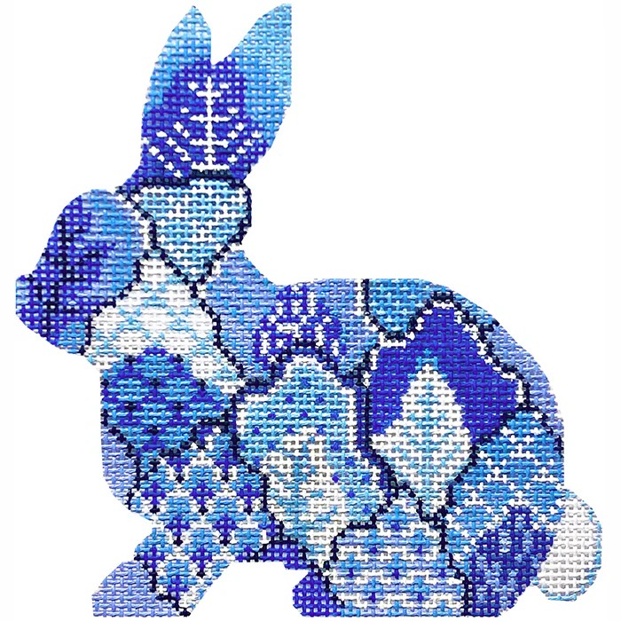 Tobacco Leaf Bunny - Easter Needlepoint Canvas