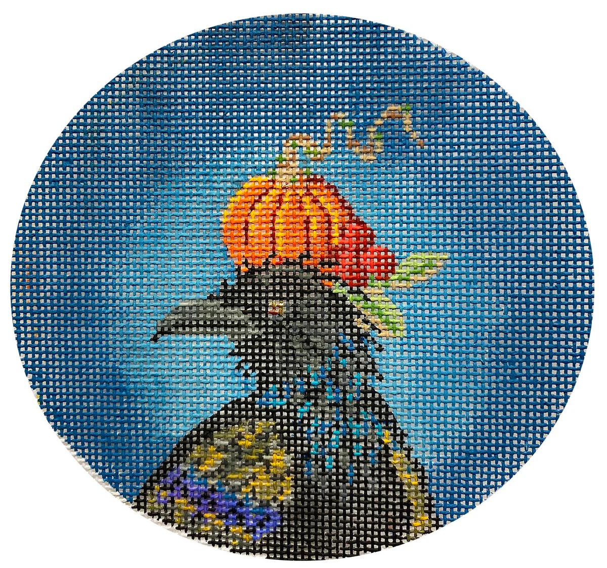 Harry a Halloween Raven - Needlepoint Canvas