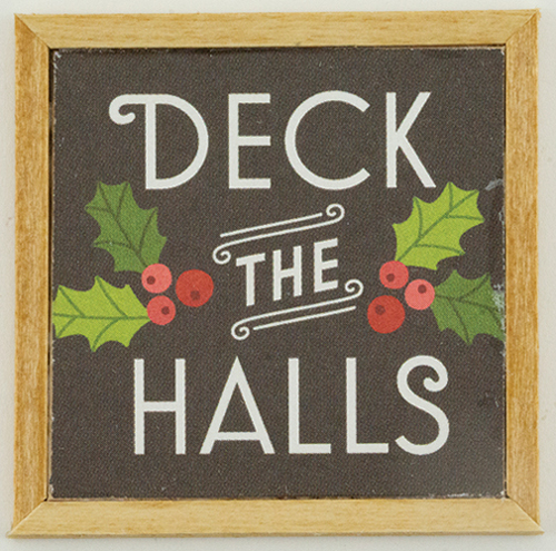Deck The Halls Christmas Picture - Dollhouse Miniature