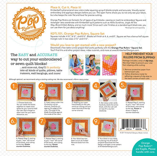 Orange Pop Quilting Rulers & Square Set