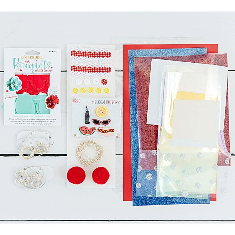 Red White & Bloom Embellish Kit
