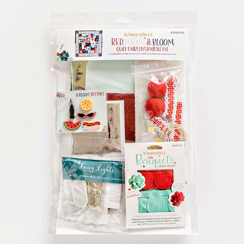 Red White & Bloom Embellish Kit