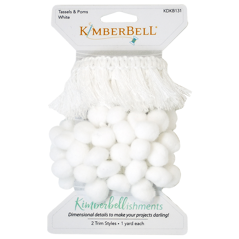 Tassels & Poms Trim 1yd White
