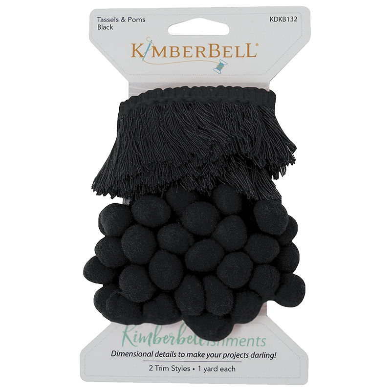 Tassels & Poms Trim 1yd Black