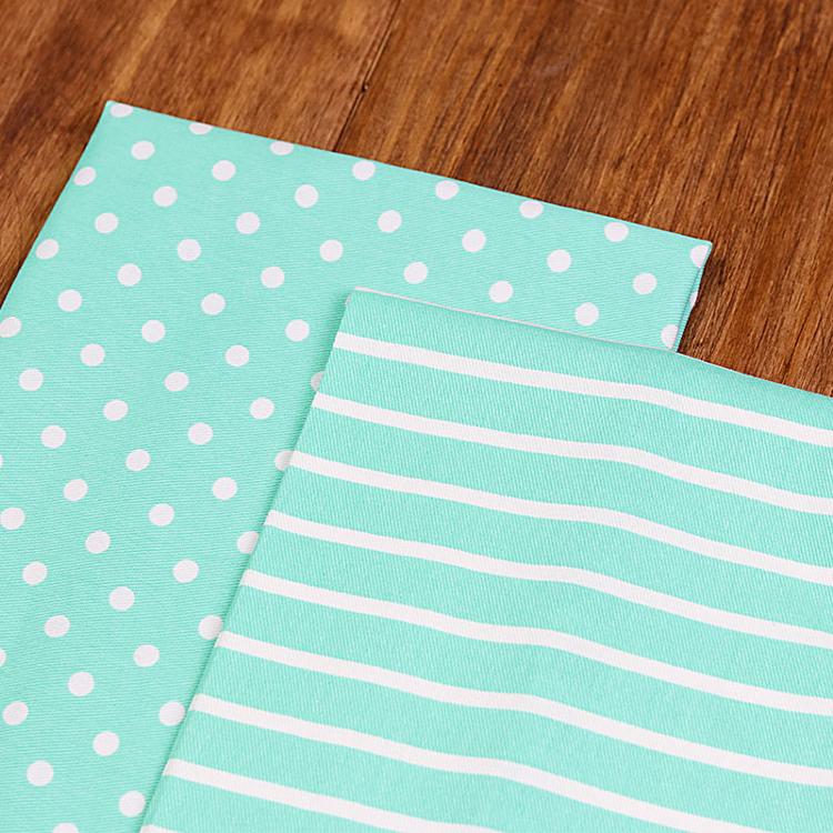 Tea Towels Dot/Stripe Aqua 2ct