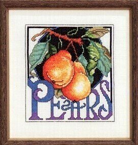 Crate Label Pears - Cross Stitch Pattern