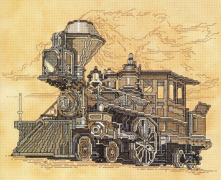 Vintage Locomotive - Cross Stitch Pattern