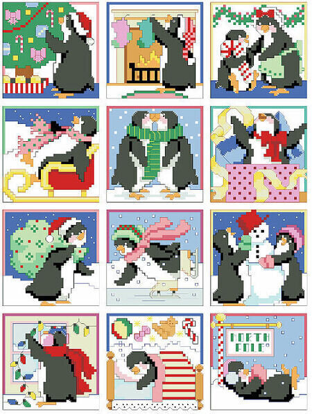 Penguin Ornaments - Cross Stitch Pattern