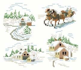 Winter Scene Ornaments - Cross Stitch Pattern