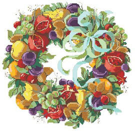Della Robbia Wreath - Cross Stitch Pattern