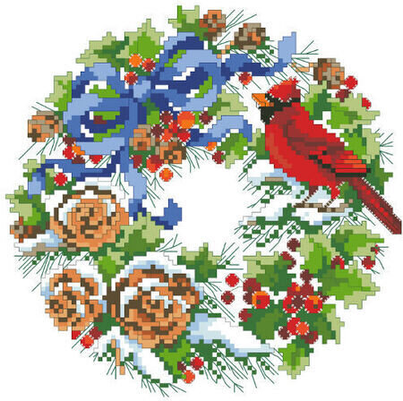 Wreath For Winter, A - Cross Stitch Pattern