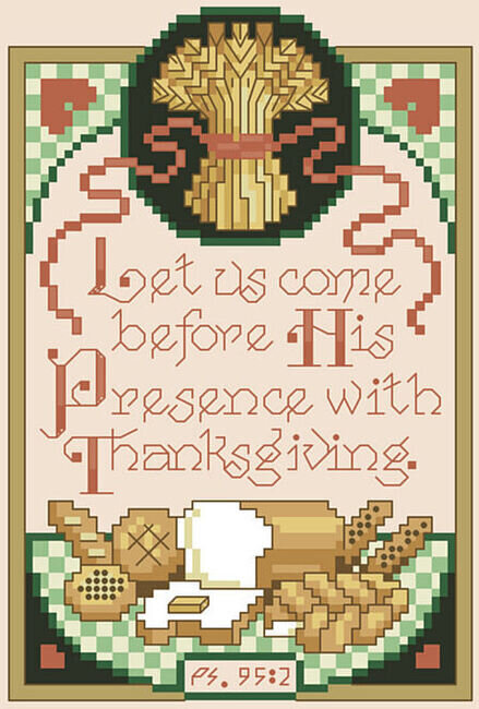 Psalm 95:2 - Christian Cross Stitch Pattern