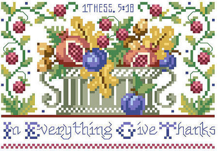 1 Thessalonians 5:18 - Christian Cross Stitch Pattern