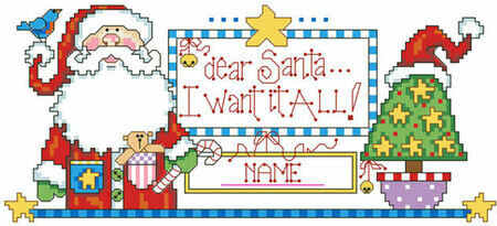 Dear Santa I Want It All - Christmas Cross Stitch Pattern