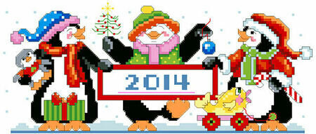 Penguin Parade - Christmas Cross Stitch Pattern