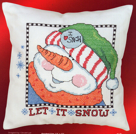 Let It Snow Snowman Head - Christmas Cross Stitch Pattern